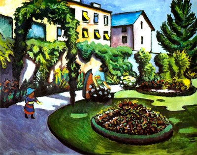 El Jardín del Artista en Bonn, Alemania, 1911 de August Macke